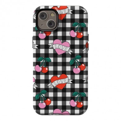 Heart Pattern Checkered Phone Case