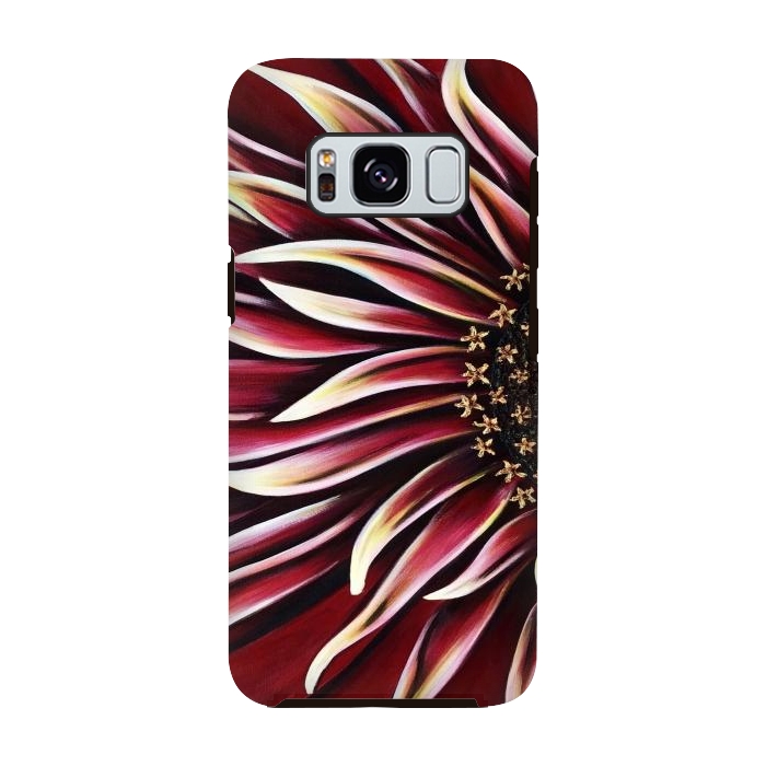 Galaxy S8 StrongFit Wild Red Zinnia by Denise Cassidy Wood