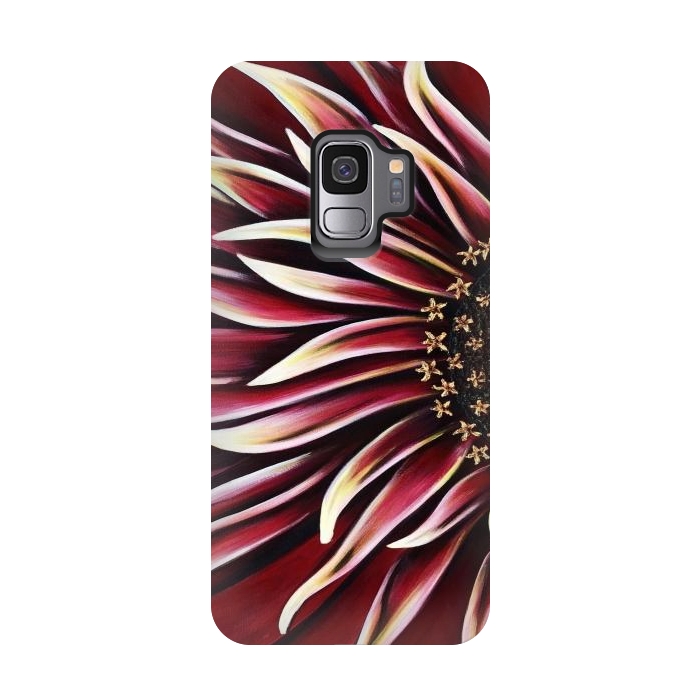 Galaxy S9 StrongFit Wild Red Zinnia by Denise Cassidy Wood