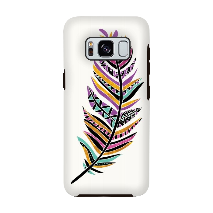 Galaxy S8 StrongFit Dreamy Feather by Pom Graphic Design