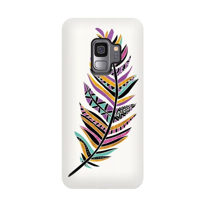 Galaxy S9 StrongFit Dreamy Feather by Pom Graphic Design