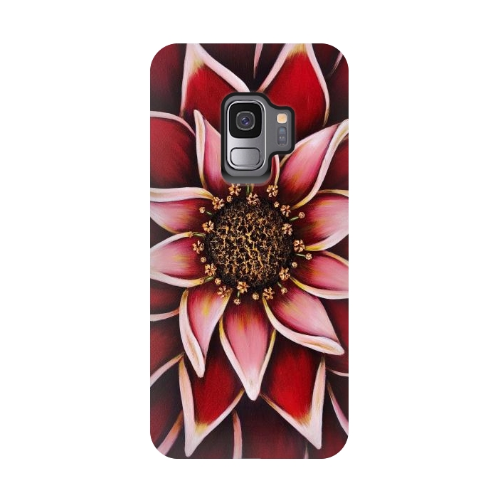 Galaxy S9 StrongFit Valentine Dahlia by Denise Cassidy Wood