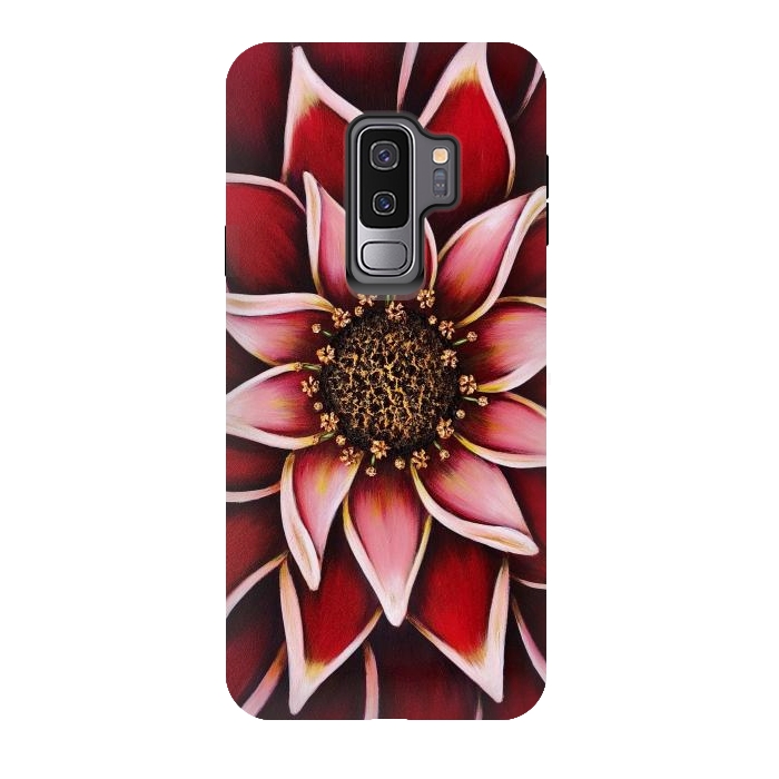 Galaxy S9 plus StrongFit Valentine Dahlia by Denise Cassidy Wood
