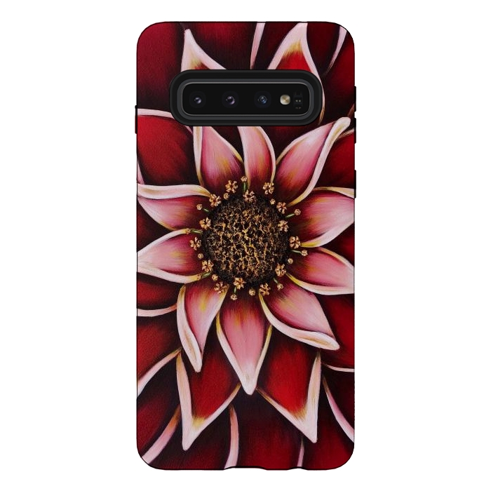 Galaxy S10 StrongFit Valentine Dahlia by Denise Cassidy Wood