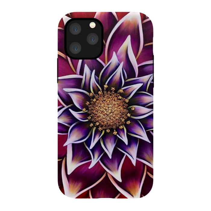 iPhone 11 Pro StrongFit Gilded Dahlia by Denise Cassidy Wood