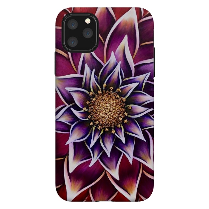 iPhone 11 Pro Max StrongFit Gilded Dahlia by Denise Cassidy Wood