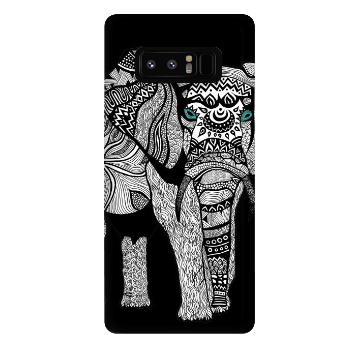 Galaxy Note 8 StrongFit Elephant of Namibia B n W by Pom Graphic Design
