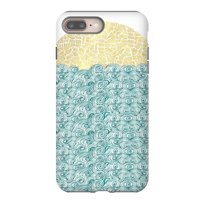 iPhone 7 plus StrongFit Sea Waves Sun by Pom Graphic Design