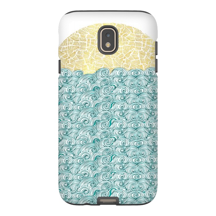 Galaxy J7 StrongFit Sea Waves Sun by Pom Graphic Design