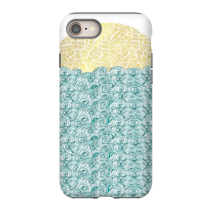 iPhone SE StrongFit Sea Waves Sun by Pom Graphic Design