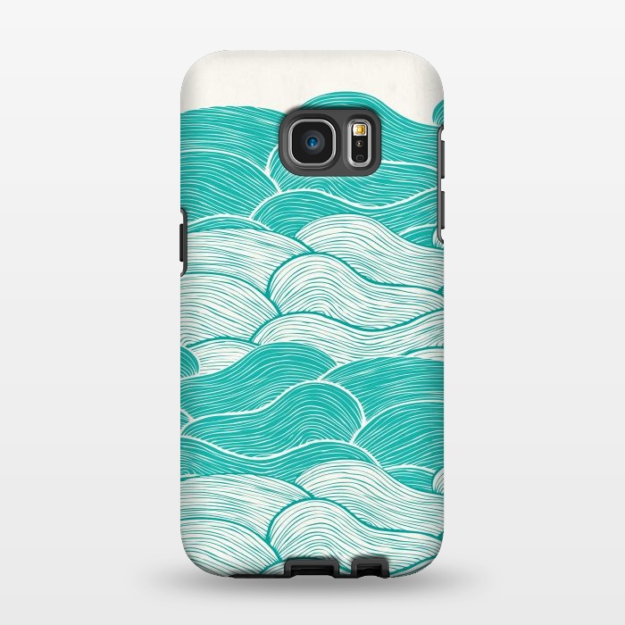 Galaxy S7 EDGE StrongFit The Calm And Stormy Seas II by Pom Graphic Design
