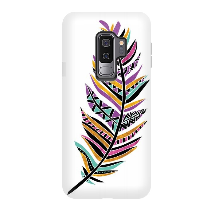 Galaxy S9 plus StrongFit Dreamy Feathers by Pom Graphic Design