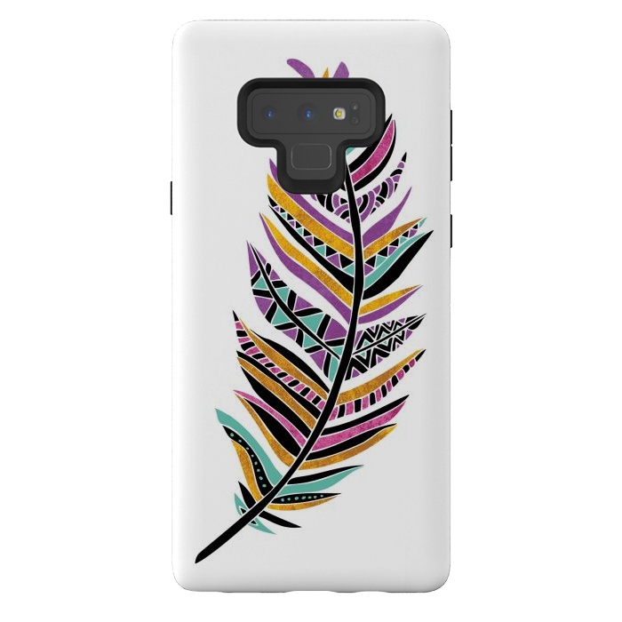 Galaxy Note 9 StrongFit Dreamy Feathers by Pom Graphic Design