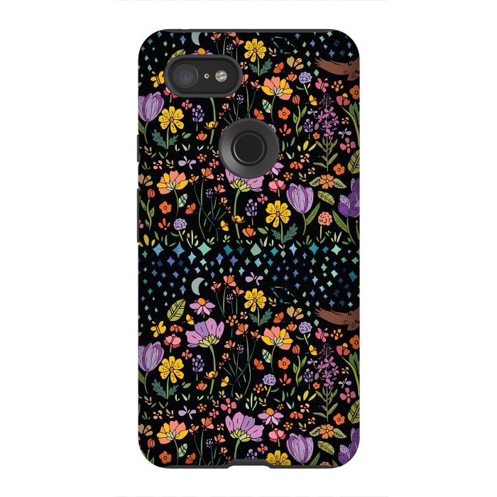 Pixel 3XL StrongFit Whimsical Night Forest by Pom Graphic Design