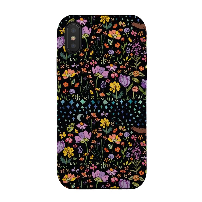 iPhone Xs / X StrongFit Whimsical Night Forest by Pom Graphic Design