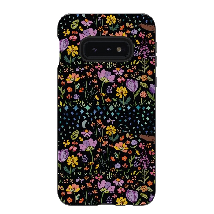 Galaxy S10e StrongFit Whimsical Night Forest by Pom Graphic Design