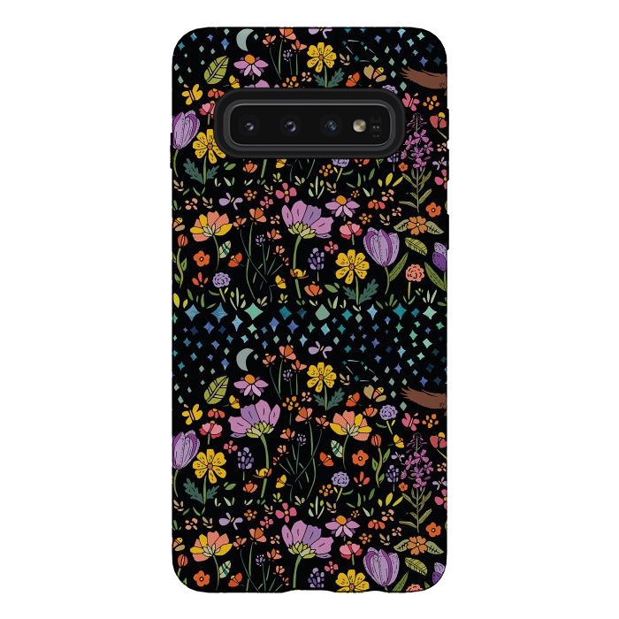 Galaxy S10 StrongFit Whimsical Night Forest by Pom Graphic Design