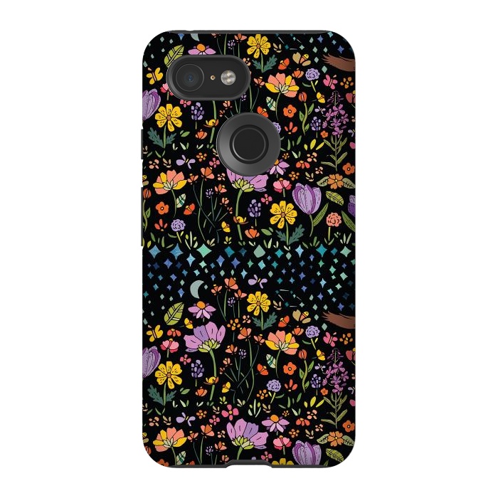 Pixel 3 StrongFit Whimsical Night Forest by Pom Graphic Design