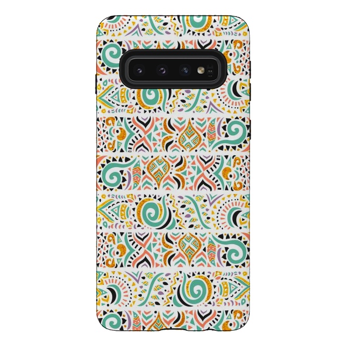Galaxy S10 StrongFit Jungle doodles day by Pom Graphic Design