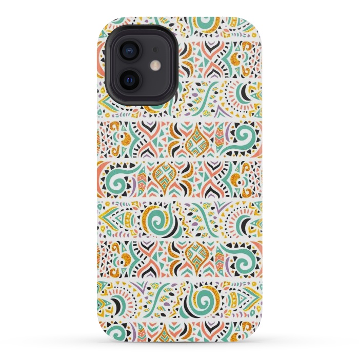 iPhone 12 mini StrongFit Jungle doodles day by Pom Graphic Design