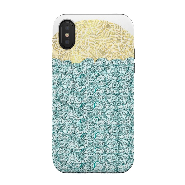 iPhone Xs / X StrongFit Ocean waves  by Pom Graphic Design