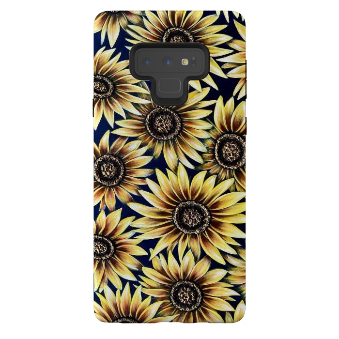 Galaxy Note 9 StrongFit Sunflowers by Denise Cassidy Wood