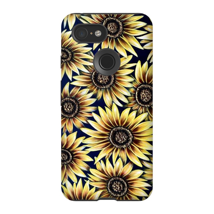 Pixel 3 StrongFit Sunflowers by Denise Cassidy Wood