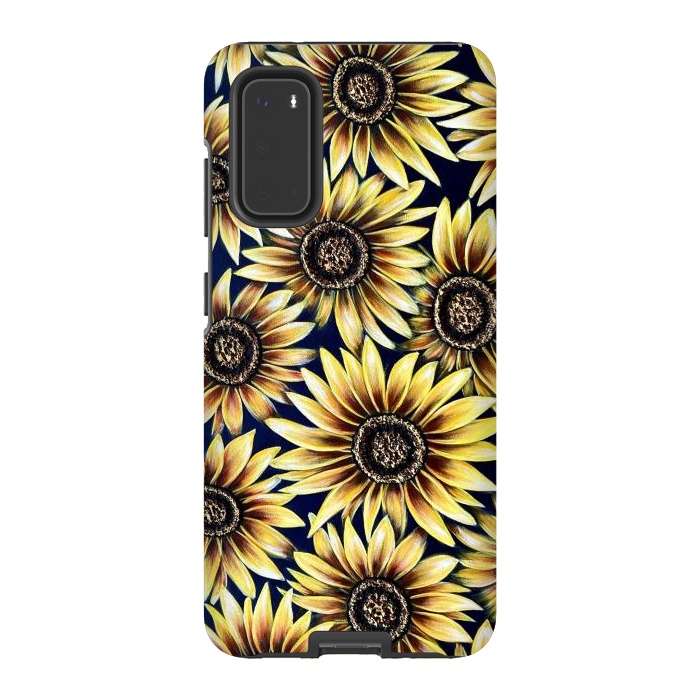 Galaxy S20 StrongFit Sunflowers by Denise Cassidy Wood