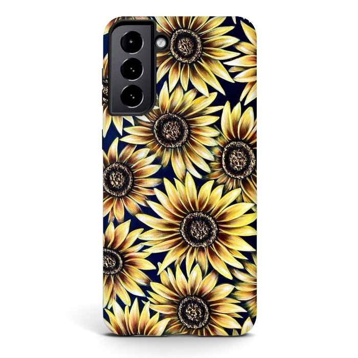 Galaxy S21 plus StrongFit Sunflowers by Denise Cassidy Wood
