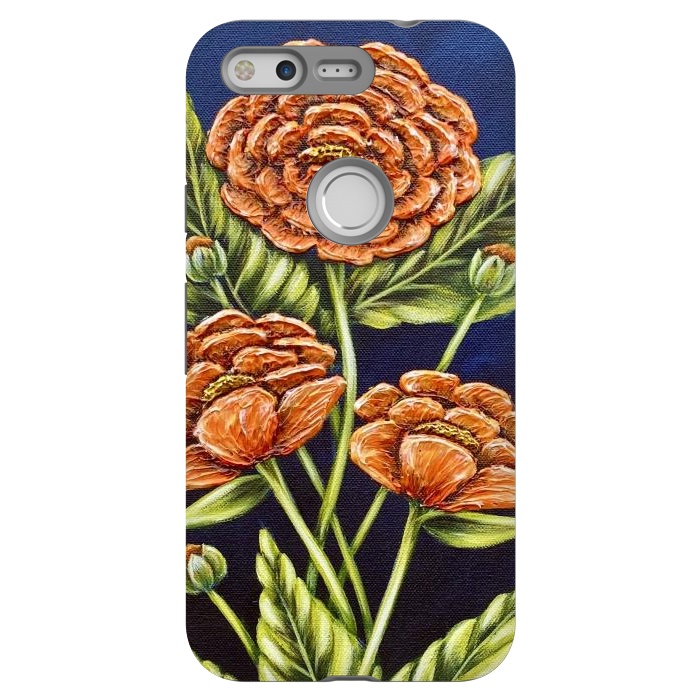 Pixel StrongFit Orange Peonies by Denise Cassidy Wood