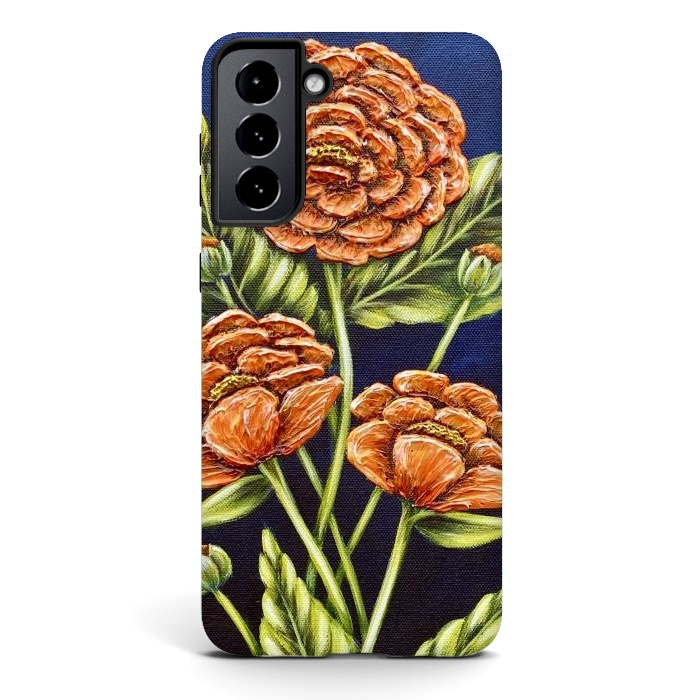 Galaxy S21 StrongFit Orange Peonies by Denise Cassidy Wood