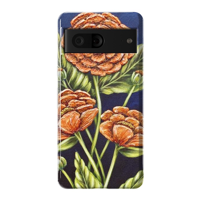 Pixel 7 StrongFit Orange Peonies by Denise Cassidy Wood