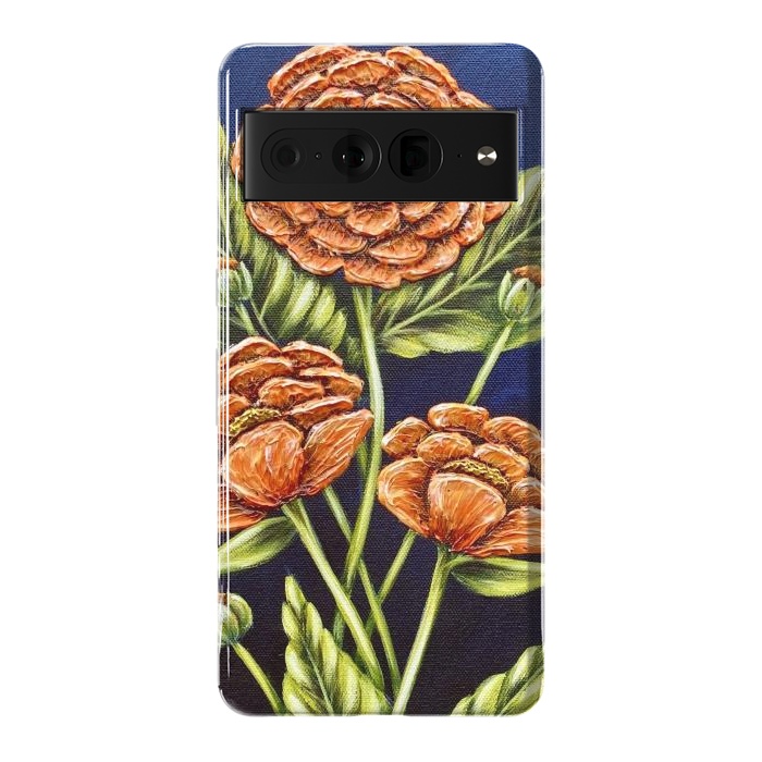 Pixel 7 Pro StrongFit Orange Peonies by Denise Cassidy Wood
