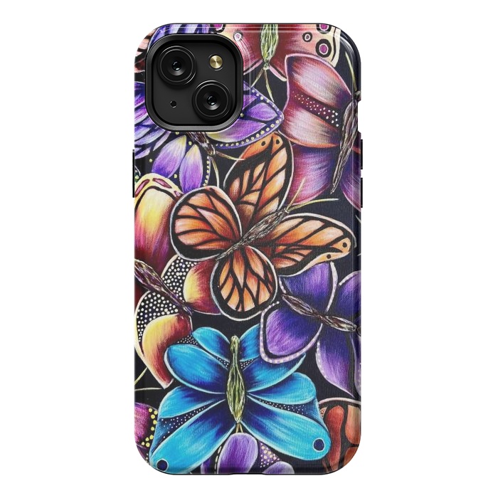 iPhone 15 Plus StrongFit Butterflies by Denise Cassidy Wood