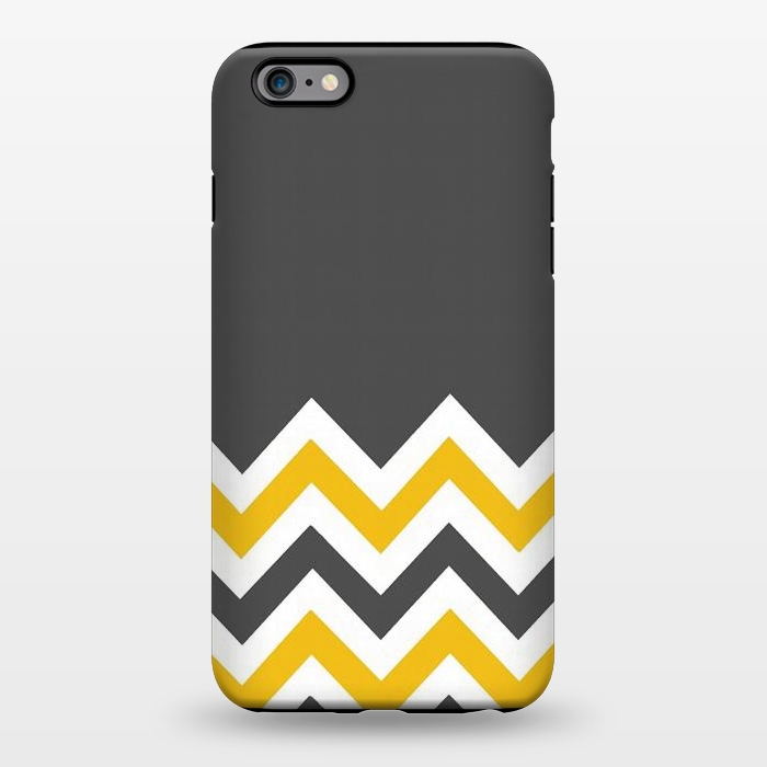 iPhone 6/6s plus StrongFit Color Blocked Chevron Mustard Gray by Josie Steinfort 