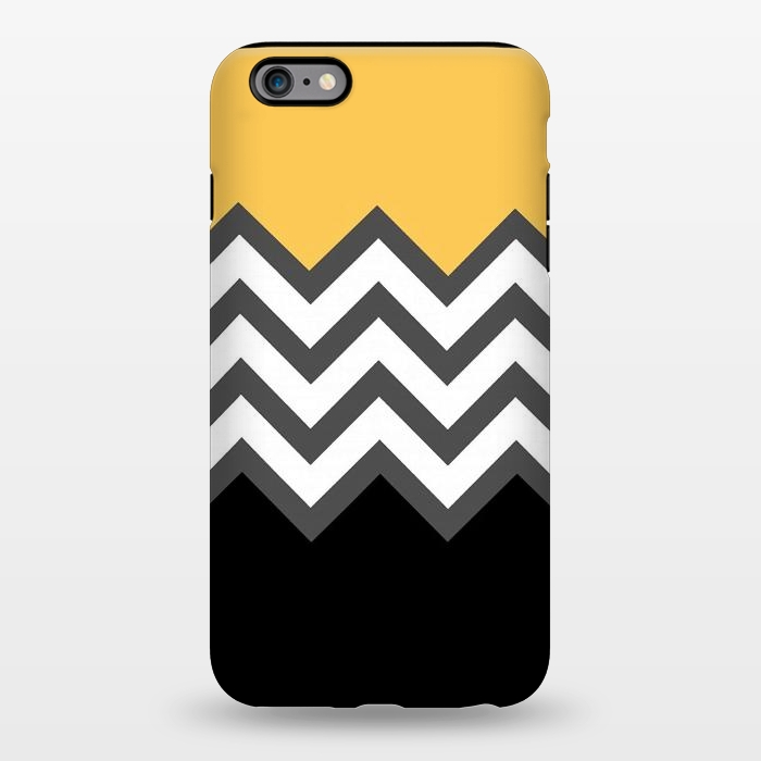 iPhone 6/6s plus StrongFit Color Blocked Chevron Black Yellow by Josie Steinfort 