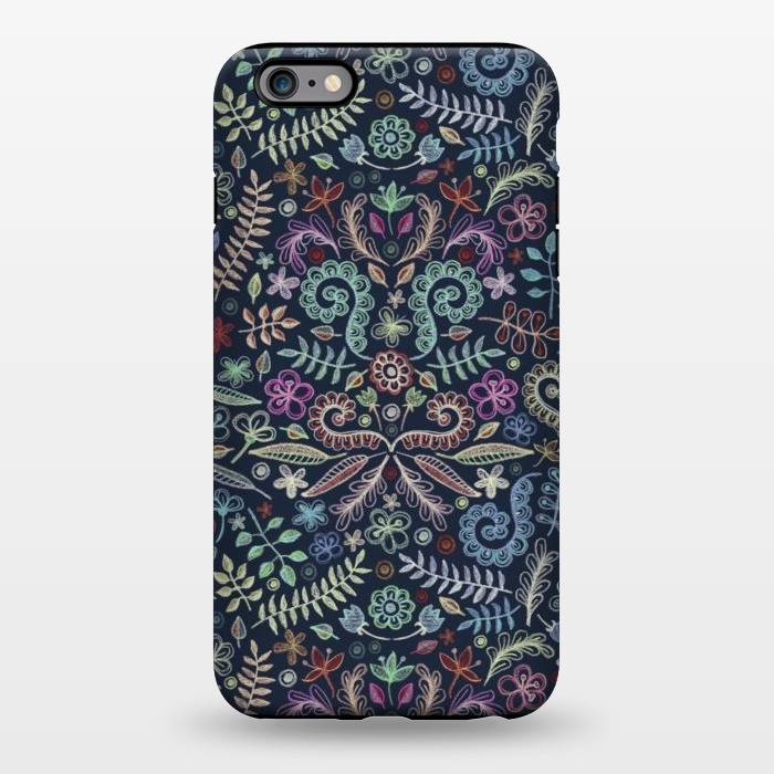 iPhone 6/6s plus StrongFit Colored Chalk Floral Doodle Pattern by Micklyn Le Feuvre