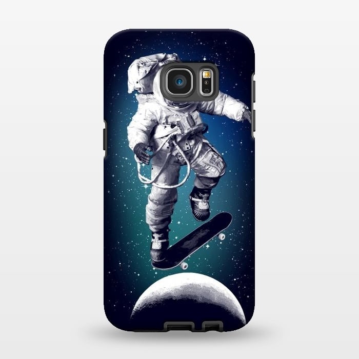 Galaxy S7 EDGE StrongFit Skateboarding astronaut by Mitxel Gonzalez