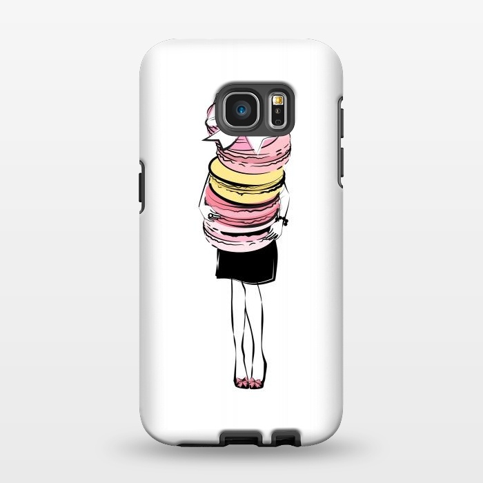 Galaxy S7 EDGE StrongFit I love Macarons by Martina