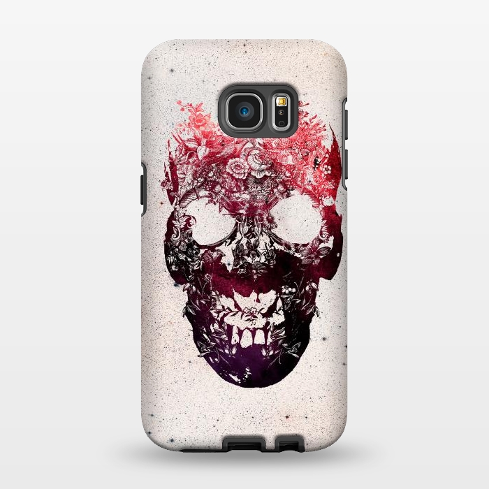 Galaxy S7 EDGE StrongFit Floral Skull by Ali Gulec