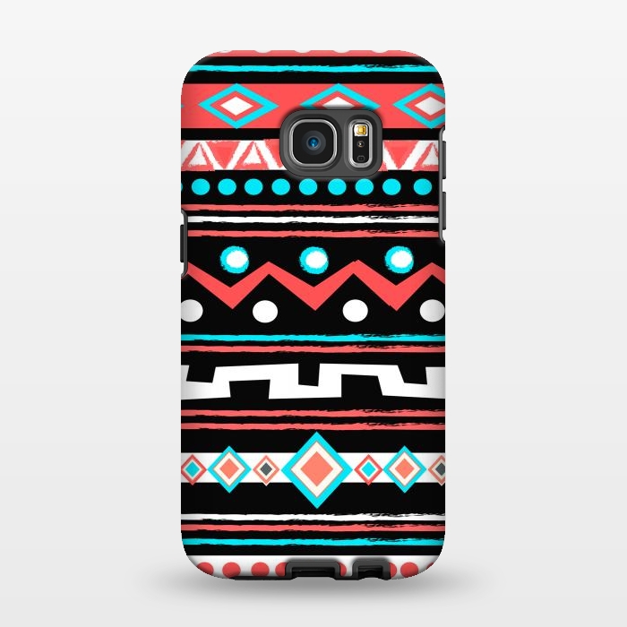 Galaxy S7 EDGE StrongFit Black Tipi by Nika Martinez