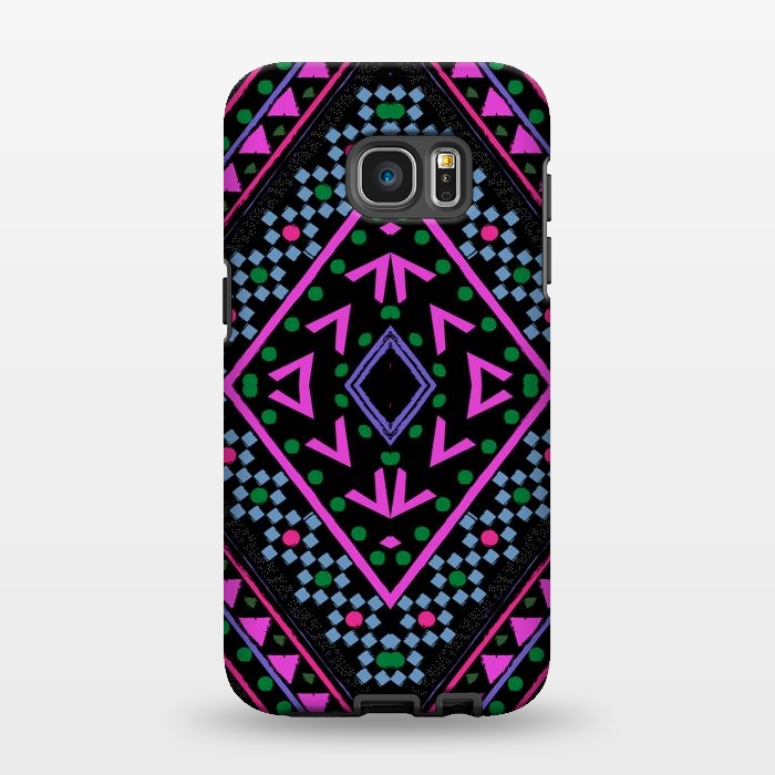 Galaxy S7 EDGE StrongFit Neon Pattern by Nika Martinez