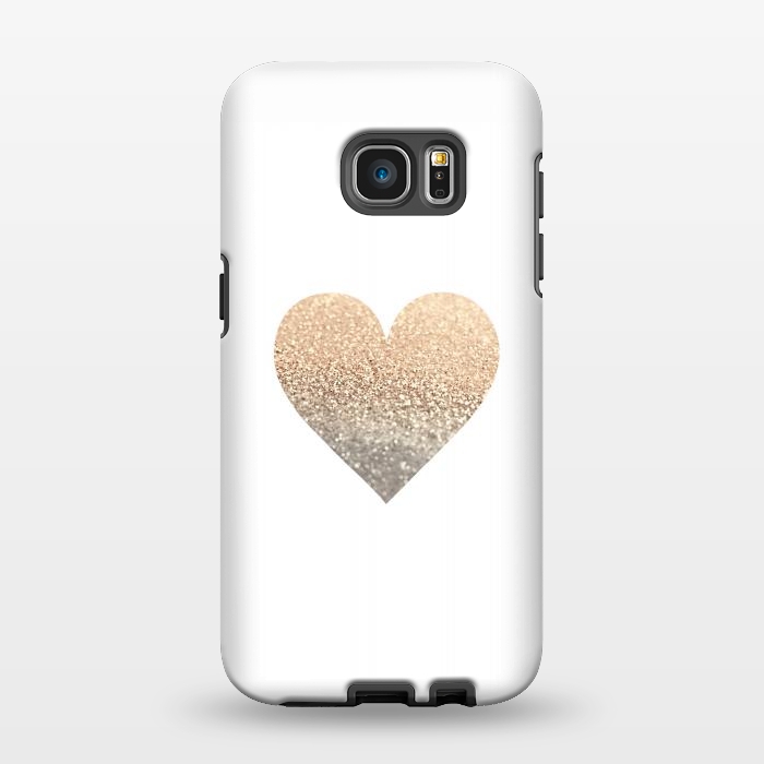 Galaxy S7 EDGE StrongFit Gatsby Gold Heart by Monika Strigel