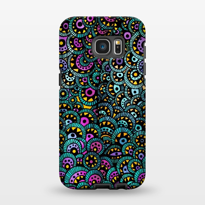 Galaxy S7 EDGE StrongFit Peacock Tail by Pom Graphic Design