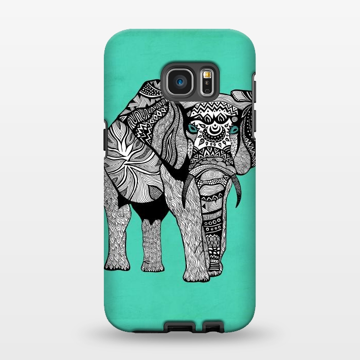 Galaxy S7 EDGE StrongFit Elephant of Namibia by Pom Graphic Design