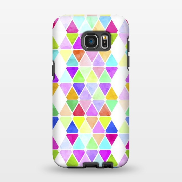 Galaxy S7 EDGE StrongFit Watercolor Abstract Pastel Triangles by Girly Trend