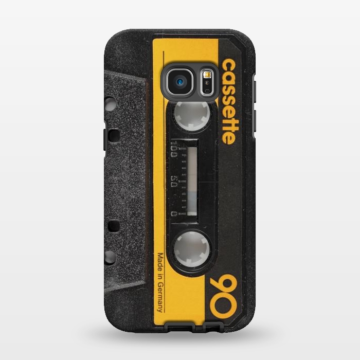 Galaxy S7 EDGE StrongFit CASSETTE YELLOW by Diego Tirigall