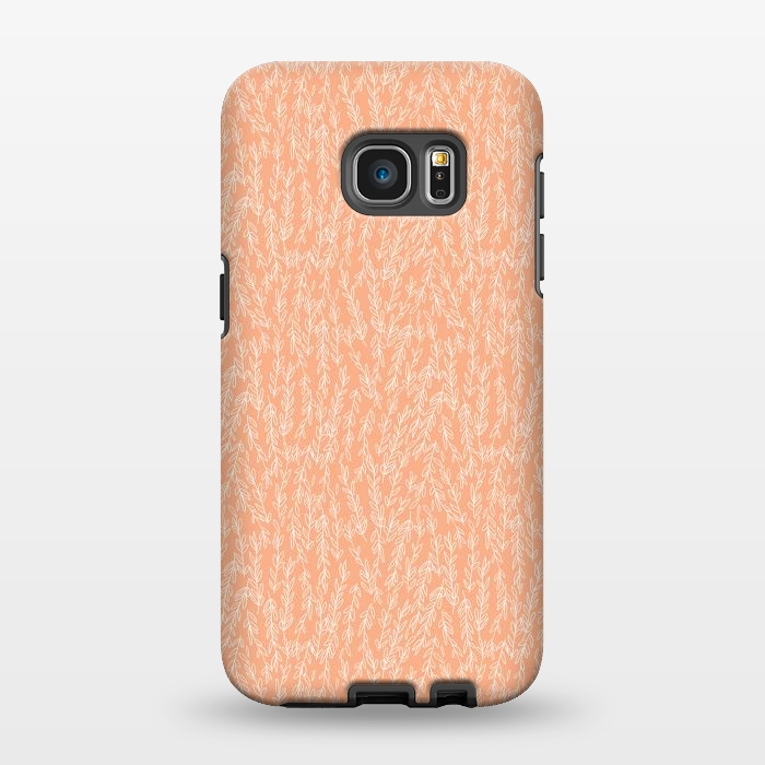 Galaxy S7 EDGE StrongFit Coral Leaves by Zoe Charlotte