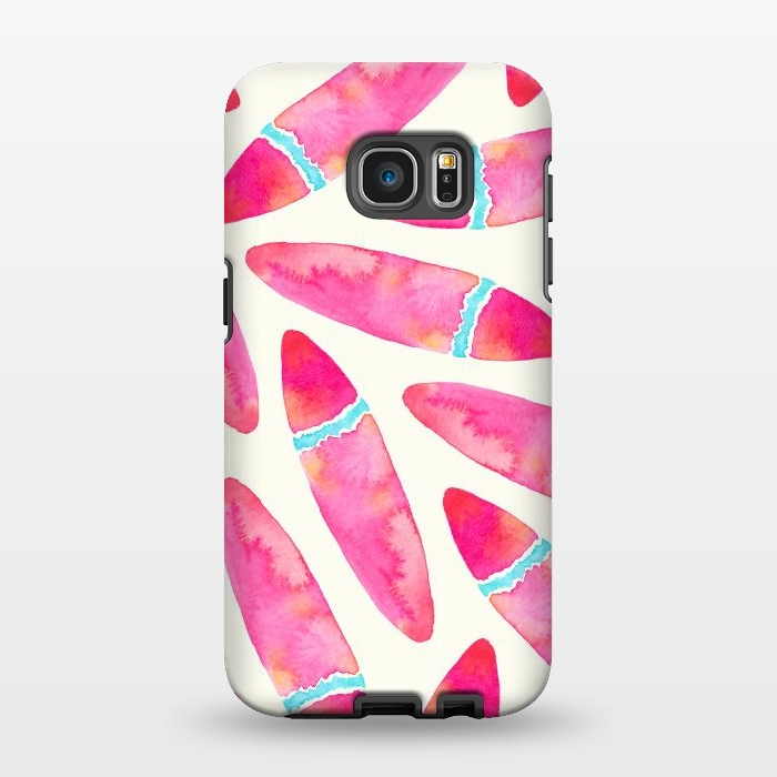 Galaxy S7 EDGE StrongFit Pink Surf by Amaya Brydon