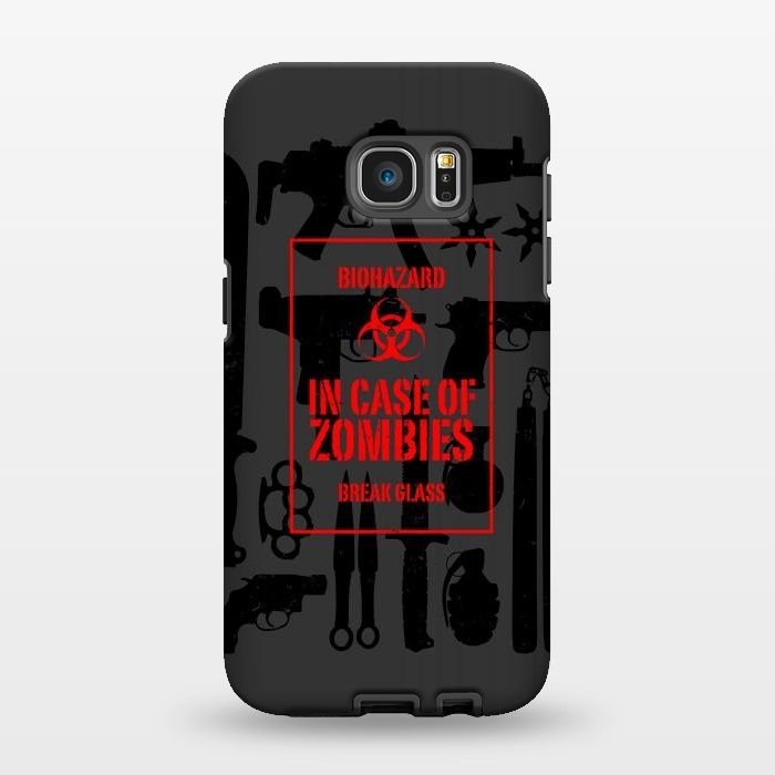 Galaxy S7 EDGE StrongFit In case of zombies break glass by Mitxel Gonzalez